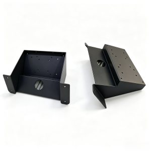 Custom Sheet Metal Enclosure, Black Powder Coated Laser Cut Iron Chassis Housing